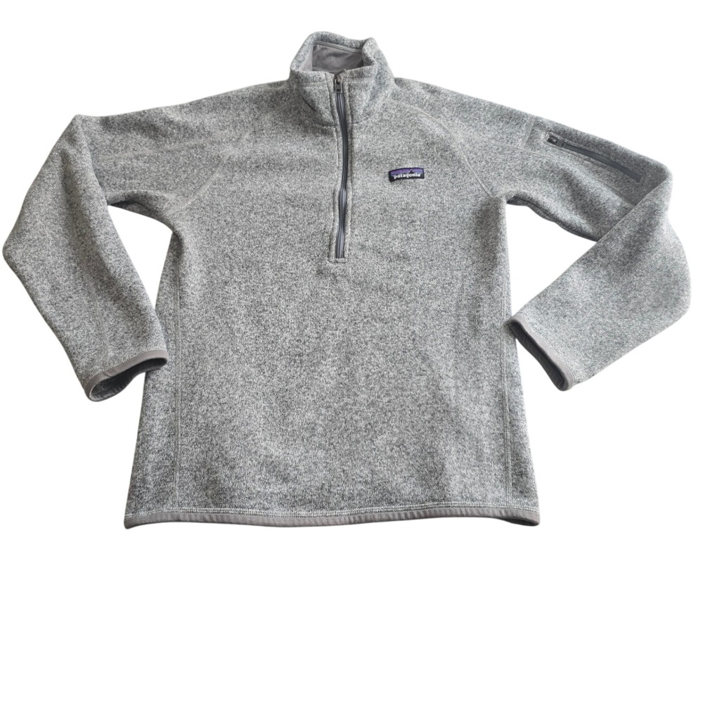 Patagonia Better Sweater 1/4 Zip Pullover Gray Heather Fleece Womens Medium